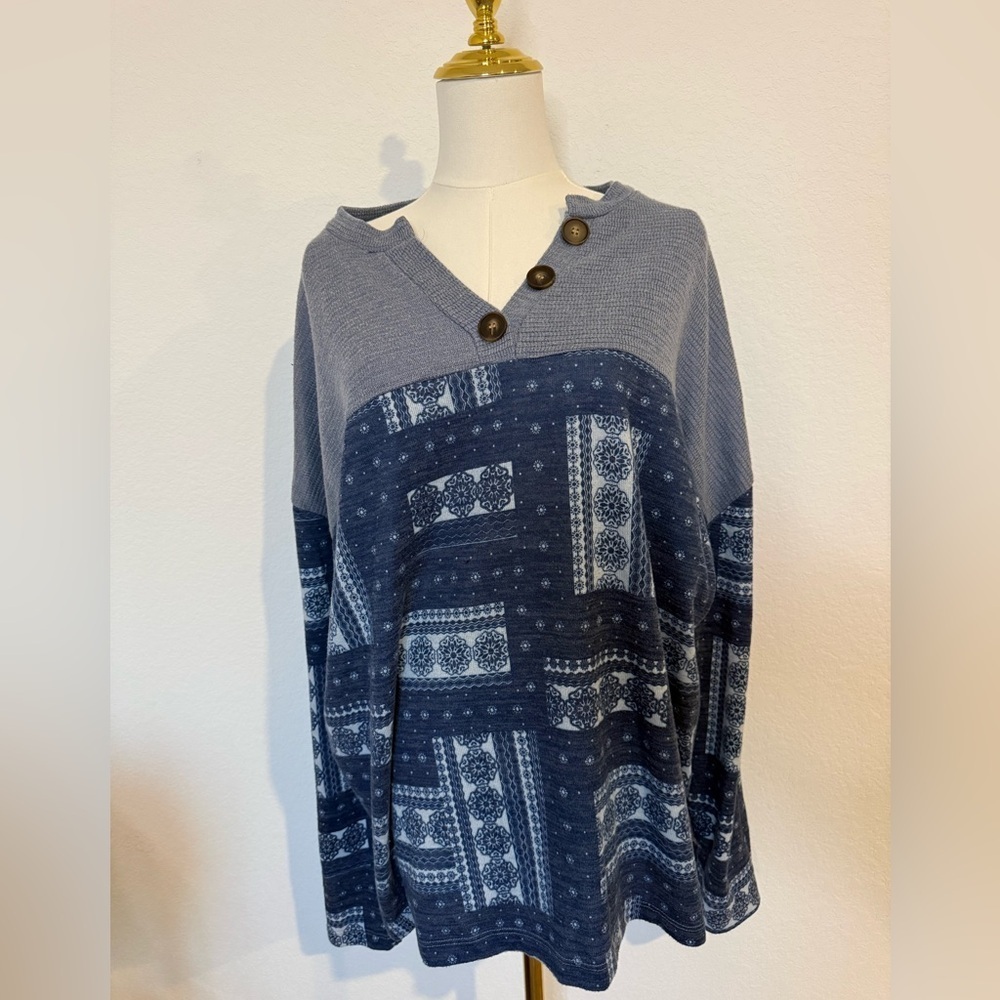 Paisley Patterned Long Sleeve Top by Grace and Emma